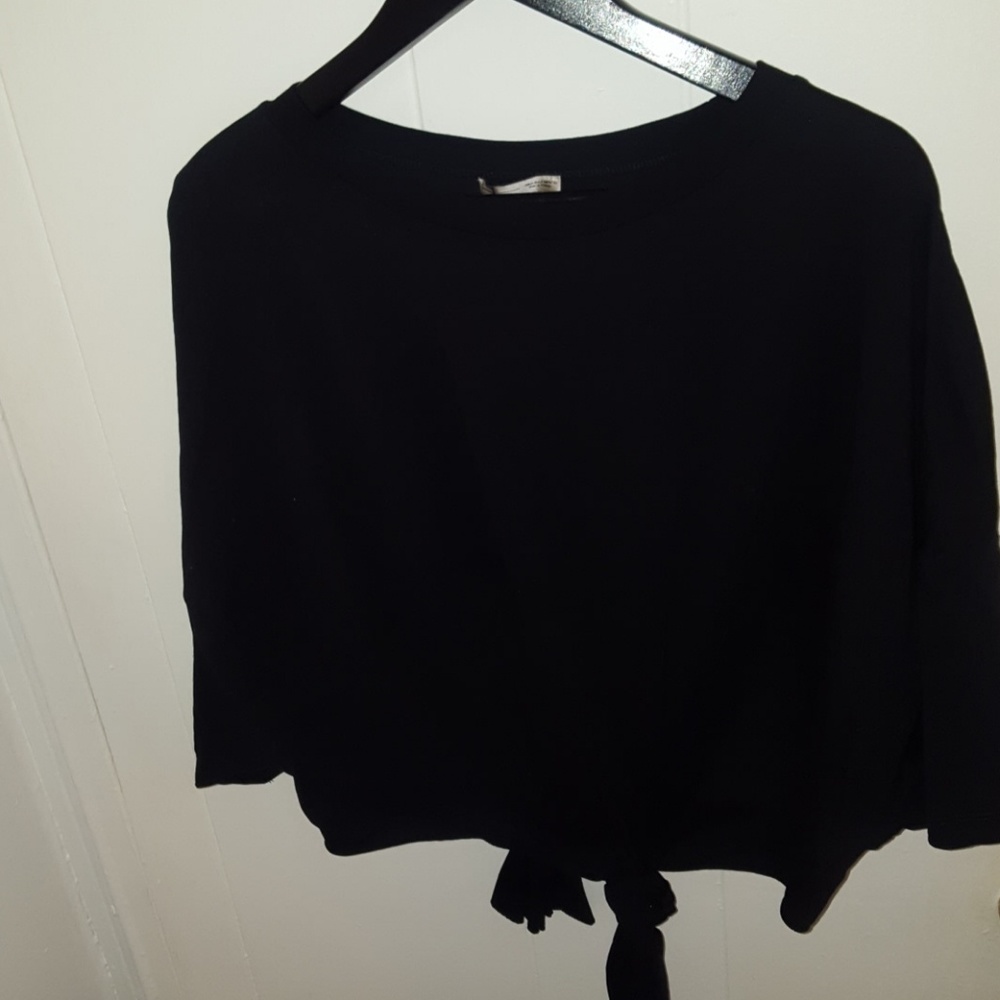 ZARA crop knot tee